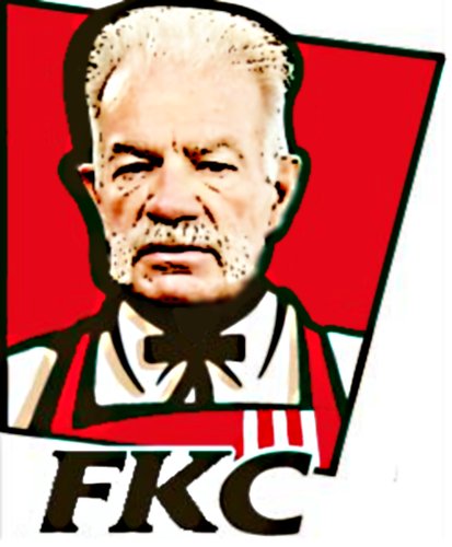 Cartoon: Rev Terry Jones Caricature (medium) by Tzod Earf tagged rev,terry,jones,kentucky,fried,chicken