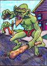 Cartoon: Flash from Mergatroid (small) by Tzod Earf tagged troll orc monster art trading card