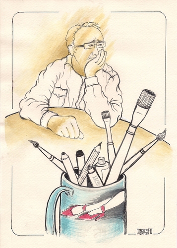 Cartoon: Vedat Hazneci (medium) by mussaygin tagged caricature