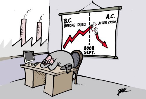 Cartoon: Mark an era (medium) by Ballner tagged crisis,2008,september