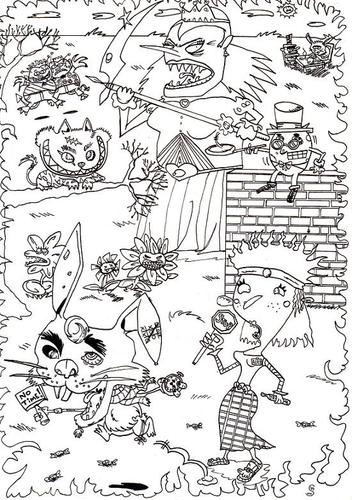 Cartoon: alice im schlachterland (medium) by XombieLarry tagged alice,white,rabbit,sense,wonderland