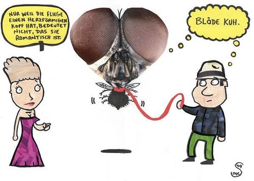 Cartoon: fliege (medium) by XombieLarry tagged fliege,kuh