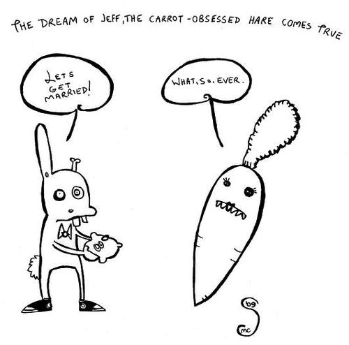 Cartoon: karottenhochzeit (medium) by XombieLarry tagged hare,carrot,wedding