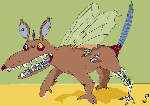 Cartoon: mutant dog (medium) by XombieLarry tagged mutant,dog