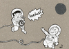 Cartoon: vorletzte geräusche -kreäck- (small) by XombieLarry tagged astronauten,dart,weltall,astronauts,space,idiots