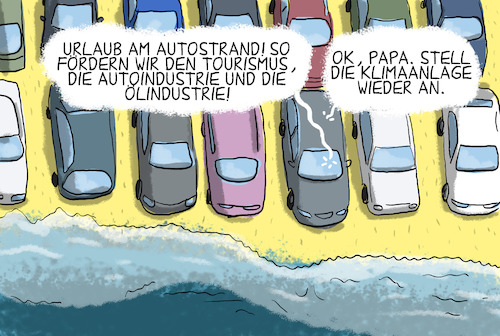 Cartoon: corona strandurlaub (medium) by leopold maurer tagged corona,krise,urlaub,auto,corona,krise,urlaub,auto