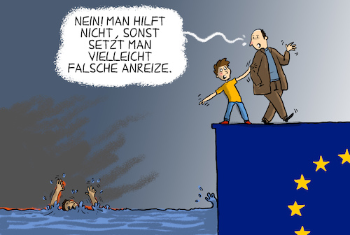 Cartoon: eu und moria (medium) by leopold maurer tagged moria,flüchtlinge,eu,anreize,hilfe,uneinigkeit,europa,moria,flüchtlinge,eu,anreize,hilfe,uneinigkeit,europa