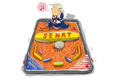 Cartoon: impeachment flipper (medium) by leopold maurer tagged trump,impeachment,usa,präsident,trump,impeachment,usa,präsident