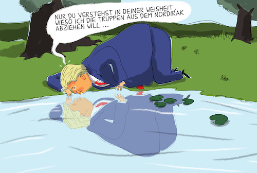 Cartoon: narziss trump (medium) by leopold maurer tagged trump,usa,nordsyrien,abzug,trump,usa,nordsyrien,abzug