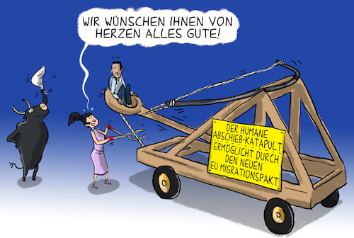 Cartoon: neuer migrationspakt der EU (medium) by leopold maurer tagged eu,migrationspakt,flüchtlinge,abschiebung,eu,migrationspakt,flüchtlinge,abschiebung