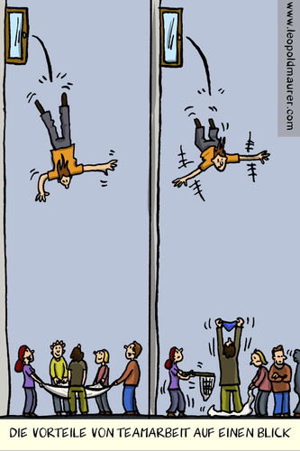 Cartoon: Teamarbeit (medium) by leopold maurer tagged teamarbeit,einzelkämpfer,gruppe,einzelner,teamarbeit,einzelkämpfer,gruppe,einzelner