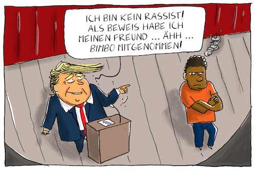 Cartoon: trump rassist (medium) by leopold maurer tagged trump,usa,präsident,rassismus,schwarz,weiss,trump,usa,präsident,rassismus,schwarz,weiss