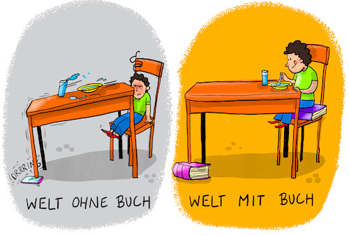 Cartoon: Welttag des Buches (medium) by leopold maurer tagged welttag,buch,bücher,smartphone,tisch,kind,bildung,wirtschaft,essen,ordnung,welt,literatur,belletristik,sachbuch,kinderbuch,comic,leopold,maurer,karikatur,cartoon,welttag,buch,bücher,smartphone,tisch,kind,bildung,wirtschaft,essen,ordnung,welt,literatur,belletristik,sachbuch,kinderbuch,comic,leopold,maurer,karikatur,cartoon