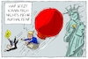 Cartoon: trump feuert comey (small) by leopold maurer tagged trump,comey,fbi,freiheitsstatue,usa,präsident,skandal,entlassung,watergate