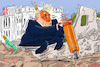 Cartoon: Trump reisst Ostflügel ab (small) by leopold maurer tagged trump,usa,weisses,haus,ballsaal,goldener,ostflügel,abriss,komplett,präsident,autokrat,diktator,könig,presslufthammer,demokratie,diktatur,leopold,maurer,cartoon,karikatur