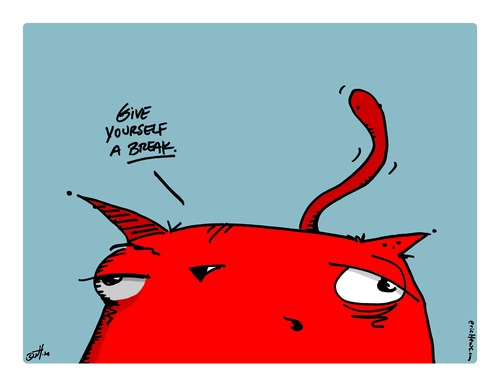 Cartoon: feline self-help (medium) by ericHews tagged cat,feline,kitty,self,help,inspiration,psychology,psychiatry,advice