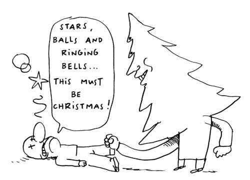 Cartoon: The Evil Christmas Tree (medium) by Kamagurka tagged christmas,tree,holidays