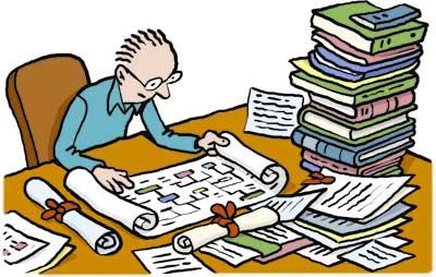 Cartoon: Genealogist (medium) by Ellis Nadler tagged genealogy,desk,study,papers,documents,books,academic,man,history,research