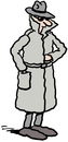 Cartoon: A spy (small) by Ellis Nadler tagged spy,secret,agent,detective,raincoat,trenchcoat,hat,sunglasses,furtive