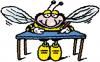 Cartoon: Busy Bee (small) by Ellis Nadler tagged bee,desk,wings,insect,exam,pen,writer,antennae