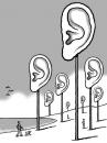 Cartoon: Ear Beach (small) by Ellis Nadler tagged ear,pole,beach,sea,shore,walk,dog,sound,music
