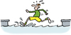 Cartoon: Running on water (small) by Ellis Nadler tagged run,runner,miracle,water,canal,river,sport,fool,speed
