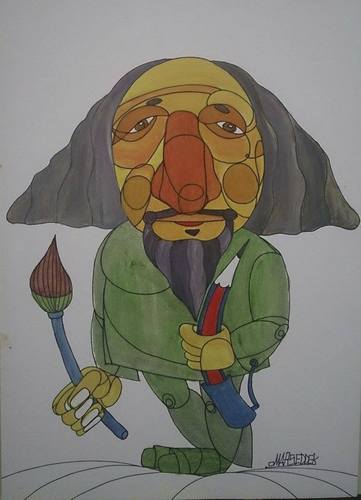 Cartoon: Artist George Bahgoury (medium) by omar seddek mostafa tagged artist,george,bahgoury