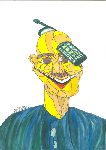 Cartoon: Mobile (medium) by omar seddek mostafa tagged mobile
