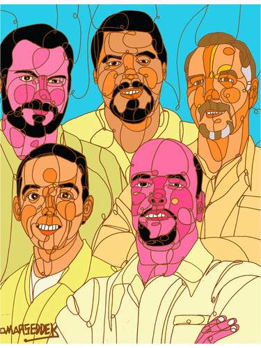Cartoon: The five Cuban detainees (medium) by omar seddek mostafa tagged detainees,cuban,five,the