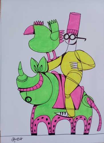 Cartoon: unicorn (medium) by omar seddek mostafa tagged unicorn