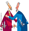 Cartoon: goodfela (small) by serralheiro tagged hypocrisy,betrayal,politics,falsity,lie,fake,smile,look,hug,knife