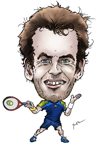 Cartoon: Andy Murray (medium) by Perics tagged andy,murray,caricature,tennis,atp,tour,wimbledon,champion,scotland
