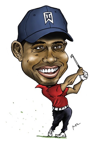 Tiger Woods van Perics | Sports Cartoon | TOONPOOL