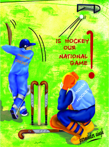 Cartoon: indian hockey (medium) by parmindersingh tagged hockey