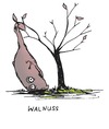 Cartoon: Die einsame Walnuss (small) by timfuzius tagged walnuss nuss wal baum herbst
