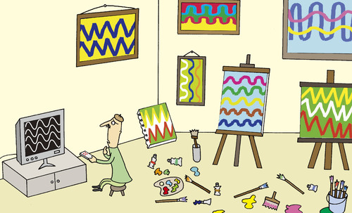 Cartoon: art (medium) by joruju piroshiki tagged art,television,gallery,tv,fernsehen,kunst,künstler