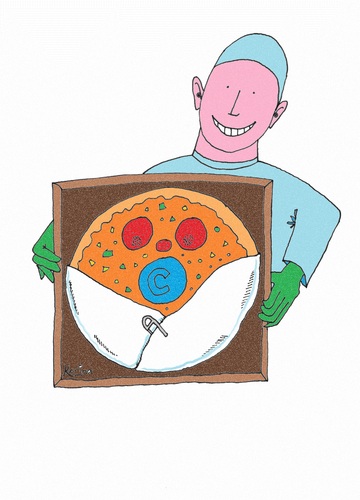 Cartoon: Pizza Delivery (medium) by Kerina Strevens tagged pizzapitch