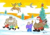 Cartoon: Modern Christmas (small) by Kerina Strevens tagged christmas,xmas,mugging,threat,boys,children,santa,snow