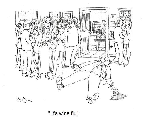 Cartoon: Wine Flu (medium) by Ken tagged wine,flu