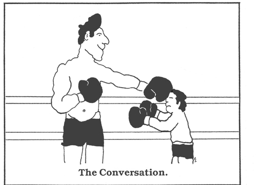 Cartoon: The Conversation (medium) by ringer tagged talking,conversation,communication,boxing