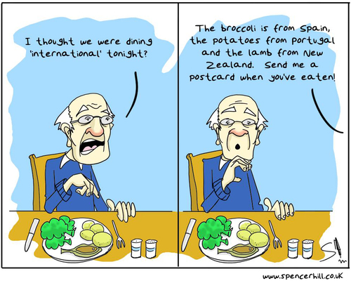 Cartoon: Foreign Food (medium) by Spen tagged food,miles,local