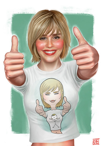 Cartoon: Alison Lohman T-shirt (medium) by Freelah tagged alison,lohman