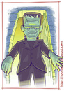 Cartoon: Boris Karloff  - as the Monster (small) by Freelah tagged karloff,frankenstein,monster,horror,movie
