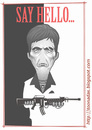 Cartoon: Scarface (small) by Freelah tagged al,pacino,scarface,little,friend