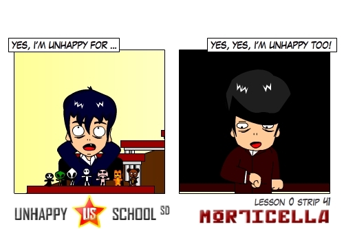 Cartoon: US lesson 0 Strip 41 (medium) by morticella tagged uslesson0,manga,morticella,school,unhappy