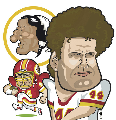Cartoon: John Riggins Washington Redskins (medium) by Ca11an tagged john,riggins,caricature,washington,redskins,caricatures,nfl,number,44,the,diesel,superbowl,mvp,hoggs