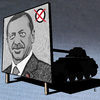 Cartoon: Erdogan (small) by Jan Rieckhoff tagged erdogan,türkei,krieg,kriegserklärung,kurden,kurdenproblem,bruch,versprechen,friedensabkommen,gebrochen,angriff,bomabrdierung,is,syrien,gefährlich,gefahr,illustration,jan,rieckhoffkriegstreiber