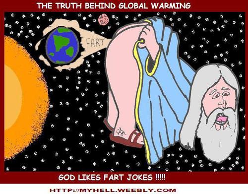 Cartoon: Global Warming (medium) by Mewanta tagged god,global,warming,fart