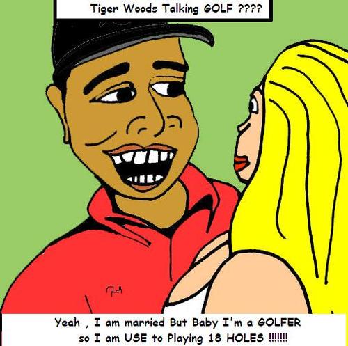 Cartoon: Tiger Woods (medium) by Mewanta tagged tiger,woods,golf