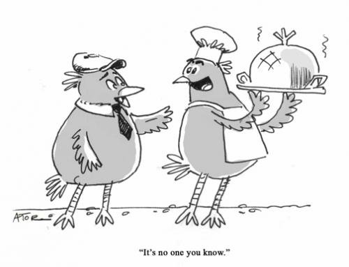 Cartoon: the Chef (medium) by r8r tagged bird,chef,cooking,roast,odor,cannibalism,dinner